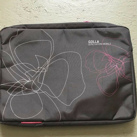 Golla Generation Mobile Laptop Tablet Case - Brown & Pink floral pattern 9 Inch - Picture 1 of 3